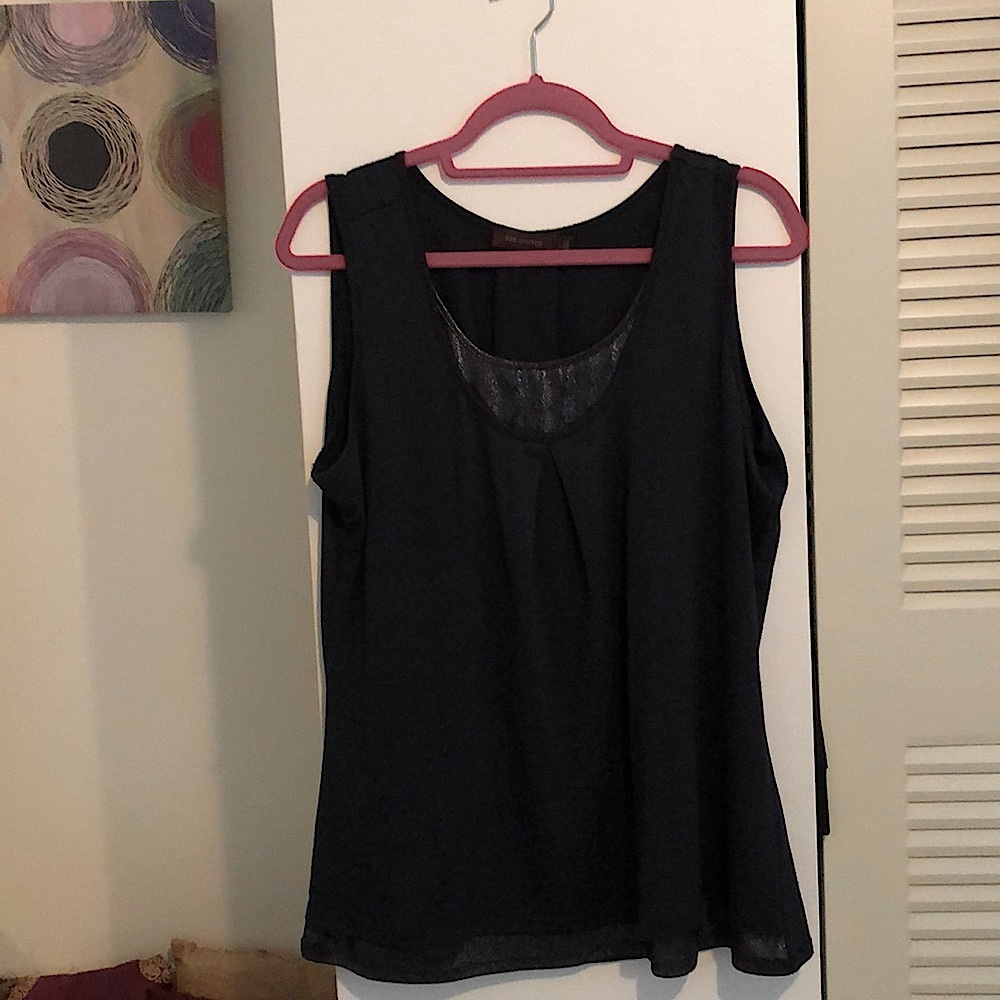 The Limited midnight blue and shine sleeveless top